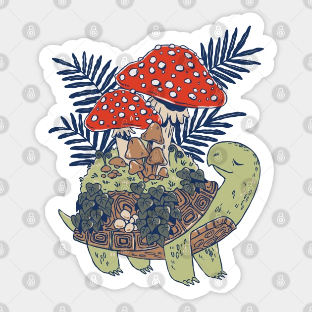 Mushroom Turtle Sticker by MichelleScribbles